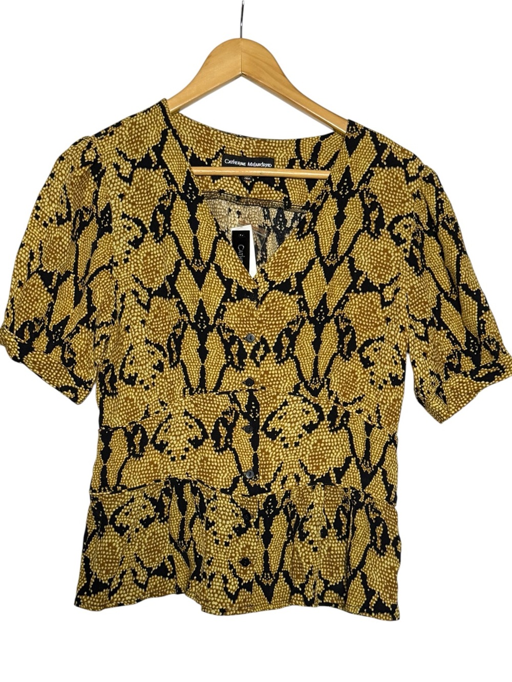 Catherine Malandrino Cleo African Print Peplum Blouse MEDIUM NWT